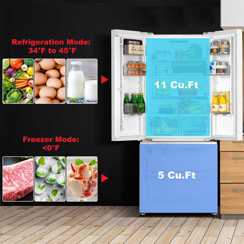 Galanz 30" 16 Cubic Feet French Door Refrigerator & Reviews Wayfair